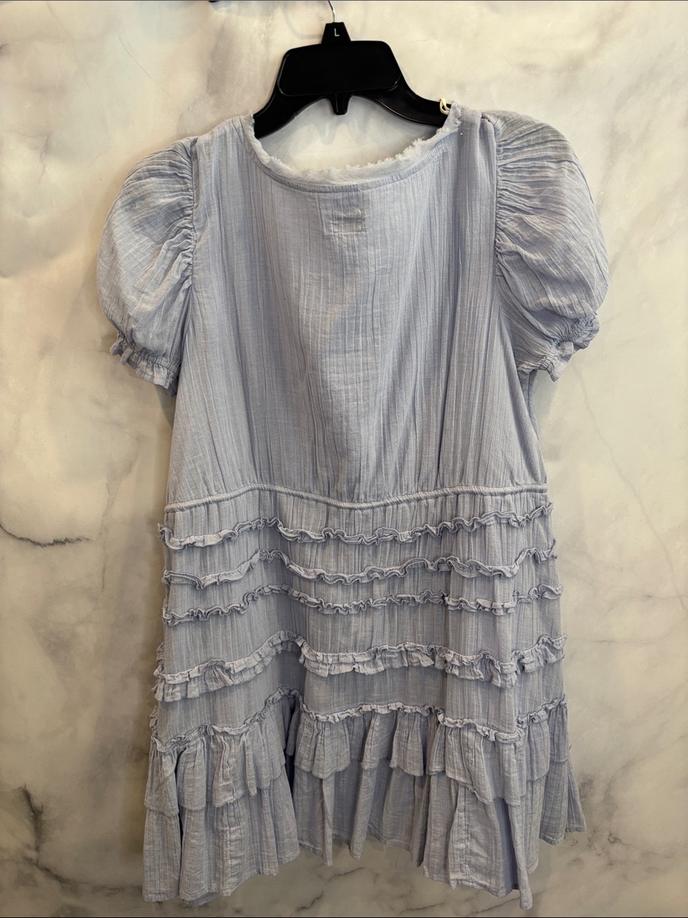 Free People Light Blue Ruffle Tie-Front Dress - Picture 4 of 4
